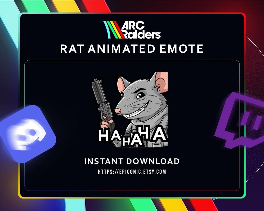 Arc Raiders Rat Emote, Animated (twitch, Discord, Youtube, Kick Digital ...