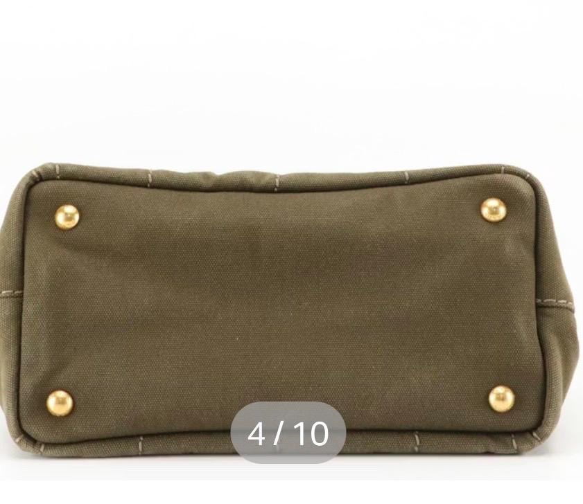 Prada Canapa Canvas Tote Bag – Military Green | Authentic Designer