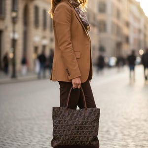 Fendi Tobacco Zucca Canvas Fendi Zucca Mini Pochette Fendi Zucca Tote Bag