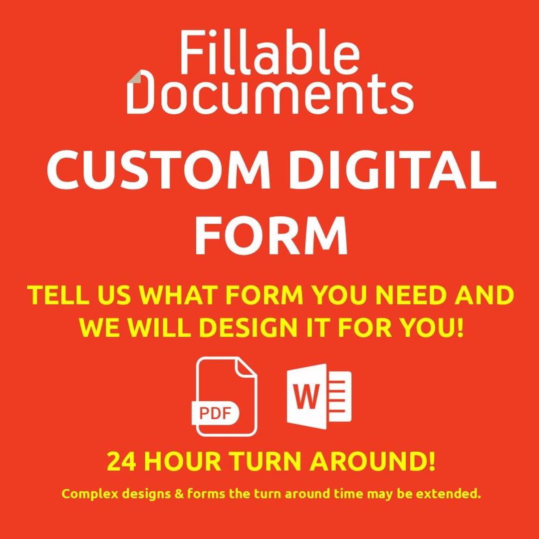 Custom Digital Form Template: Personalized Business Forms (word & PDF ...