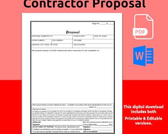 Contractor Proposal. General proposal form for contractors, workers.