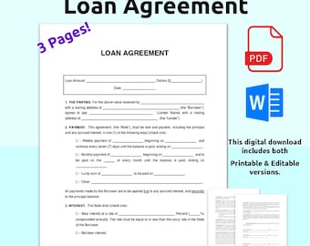 Plantilla de contrato de préstamo: Pagaré editable (PDF y Word)