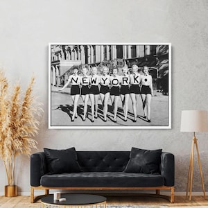 Vintage New York Dancers Black and White Canvas Wall Art, Retro Style City Decor, A Special Work for You, Newyork