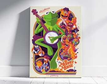 1979 The Muppet Movie Retro Movie Poster, Colorful and Fun Nostalgic Canvas Print