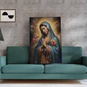 Religious Gift, The Virgin Of Guadalupe Canvas Art, Framed Wall Art, Canvas Art, Ready to Hang, Religious Artwork, Gift Idea