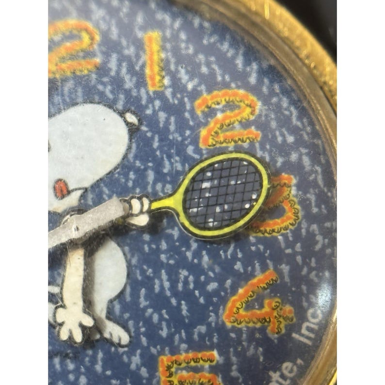 1958 Syndicate Snoopy Tennis mechanisch polshorloge VOOR ONDERDELEN! afbeelding 7
