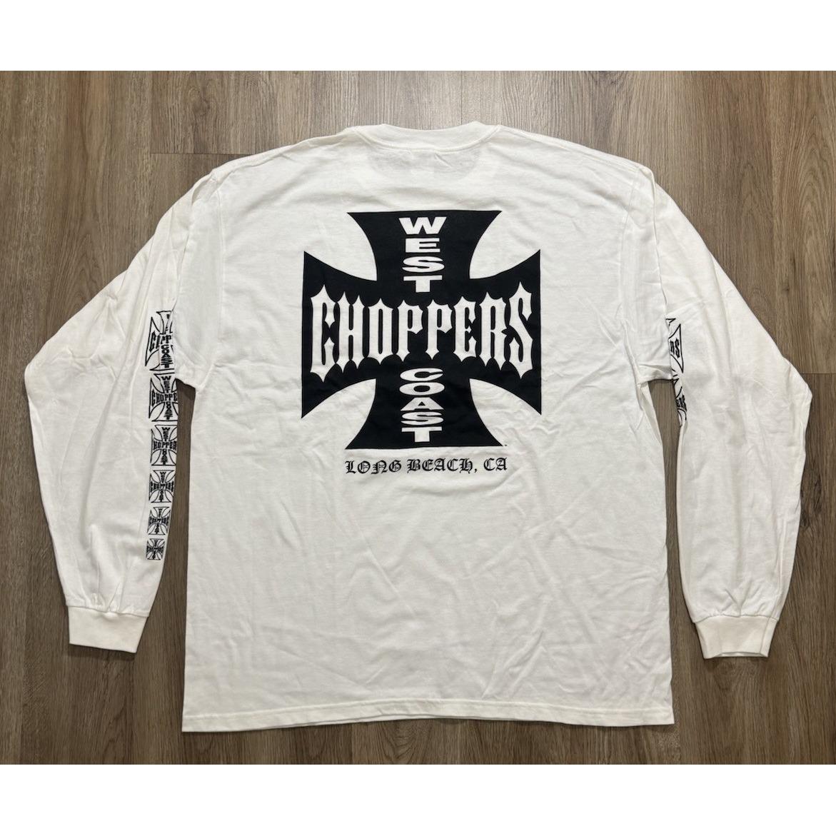 Vintage Y2K West Coast Choppers White Long Sleeve Shirt Size 2XL
