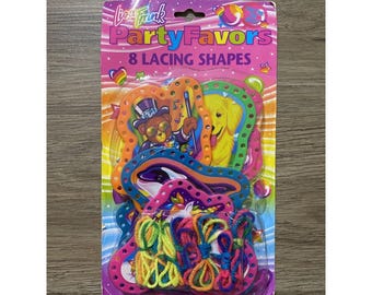 Vintage Lisa Frank Party Favors 8 Lacing Shapes NEW! SUPER RARE!!!