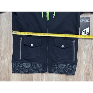 Y2K One Industries Monster Energy Drink Zip Up Women Hoodie Size M image 3