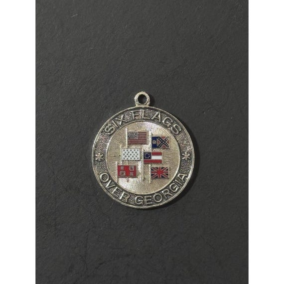 Vintage Sterling Silver Six Flags Over Georgia Charm Pendant
