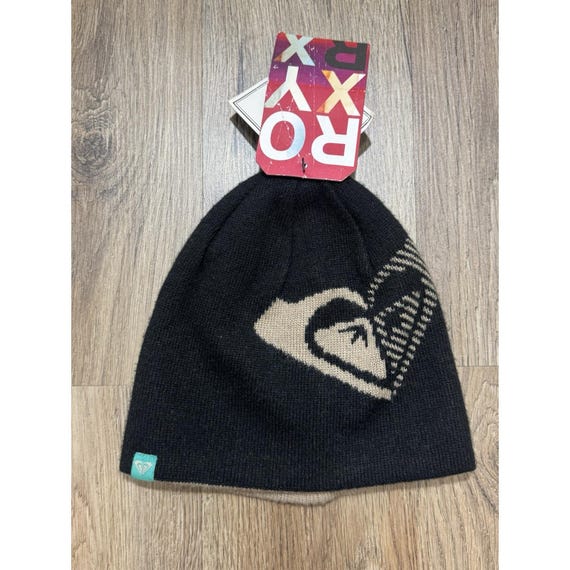 Y2K Roxy Reversible Knitted Beanie Hat - Etsy Canada