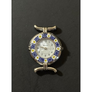 Italy【MURANO】ムラーノ ミルフィオリ 置時計 テーブルクロック Murano Millefiori Watch With Leather Band - Brown | flemington