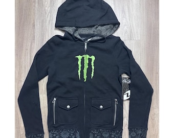 Y2K One Industries Monster Energy Drink dameshoodie met rits, maat S