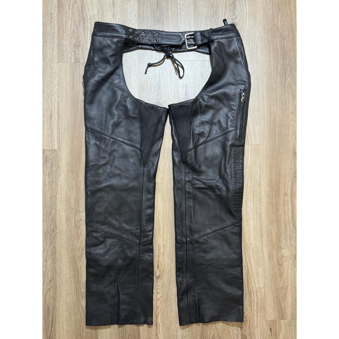 Harley-davidson DELUXE Lined Leather Chaps 98091-06VS Size Large