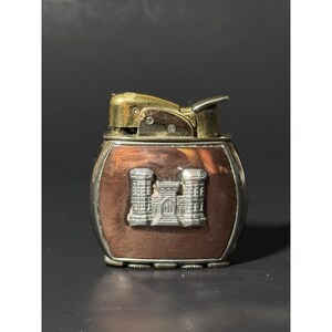Accendino tascabile vintage Evans Engineer Castle Spitfire color oro, PER PEZZI DI RICAMBIO
