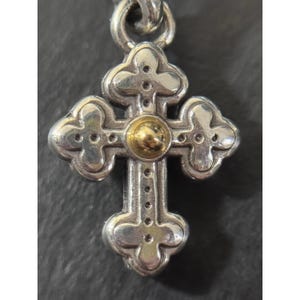 Boucles d'oreilles pendantes en argent et or bicolores Luna Brighton image 5