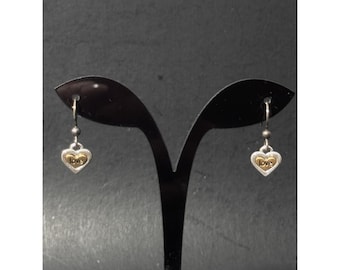 Brighton Two Tone Heart Love French Wire Dangle Earrings
