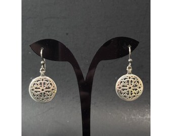 Vintage Brighton Silver Tone French Wire Dangle Earrings