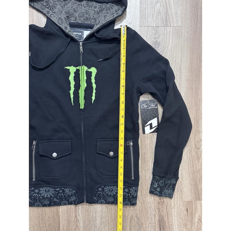 Y2K One Industries Monster Energy Drink Zip Up Women Hoodie Size M image 2