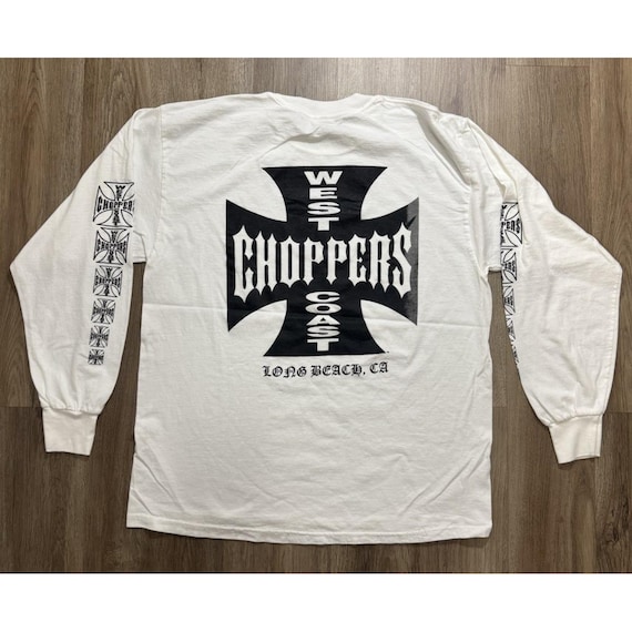 Vintage Y2K West Coast Choppers White Long Sleeve Shirt Size XL