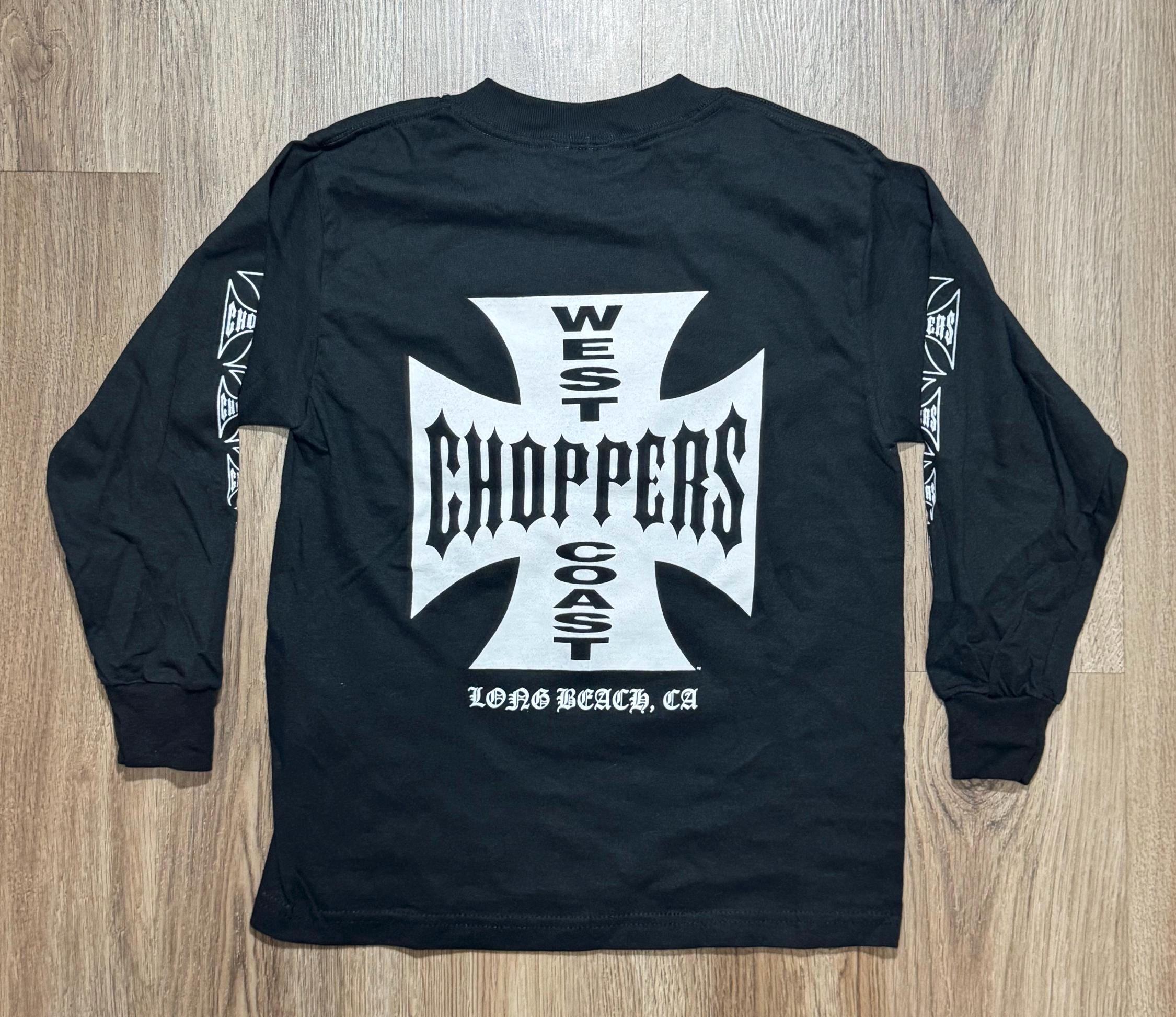 Vintage Youth Y2K West Coast Choppers Black Long Sleeve Shirt 