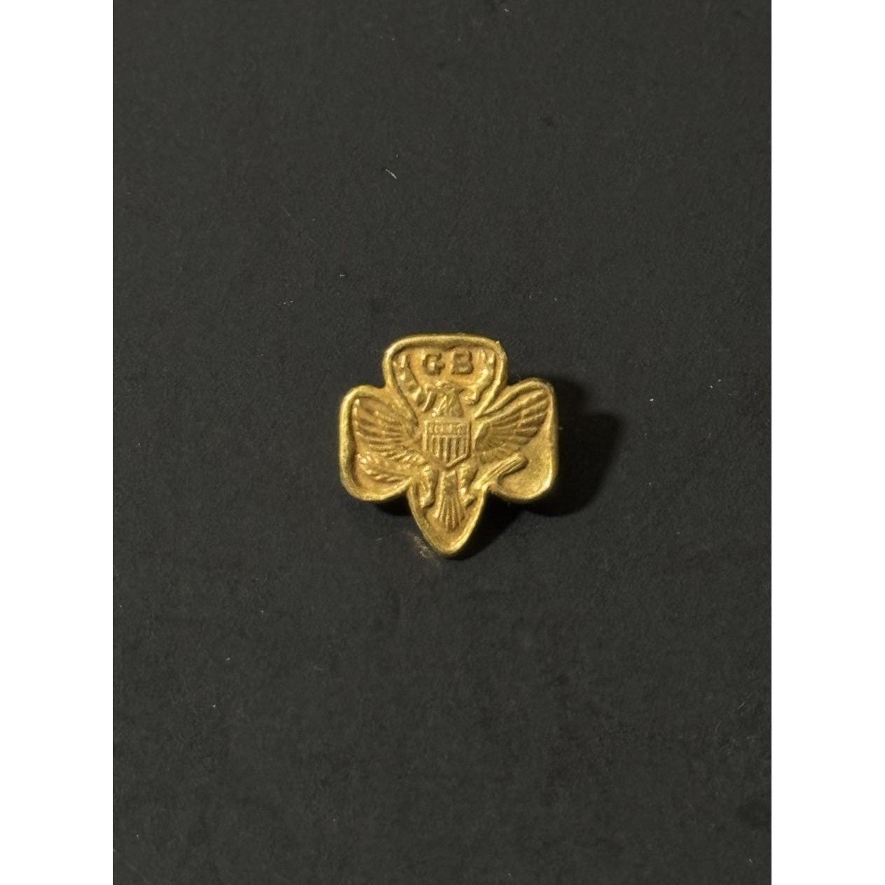 Vintage 10k Gold Filled Eagle Crest Girl Scout Membership Badge Pin