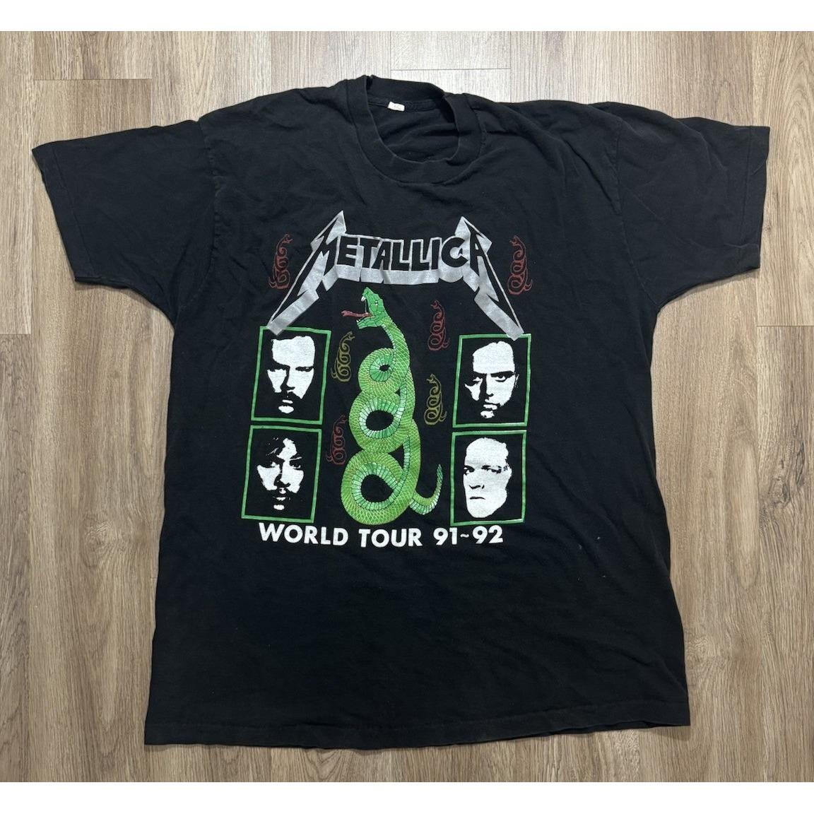 Vintage Metallica Rules World Tour 1991-1992 T-shirt Size XXXL 