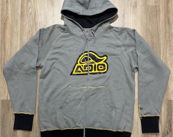 Vintage 90s Russell Athletic Heather Grey Full Zip Hoodie
