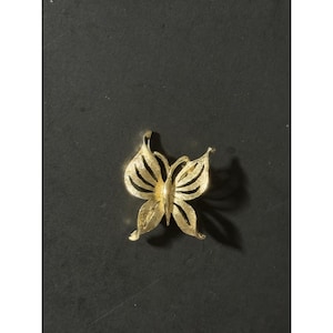 Vintage Trifari Gold Tone Butterfly Brooch Pin