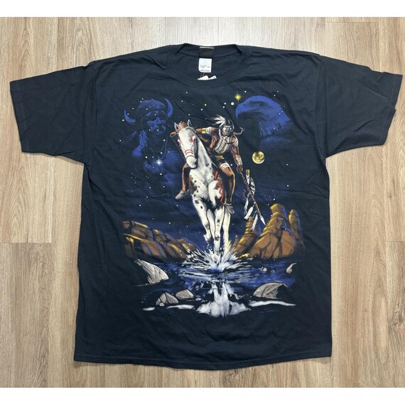 Vintage 90s Liquid Blue Native American T Shirt Size 2XL - Etsy