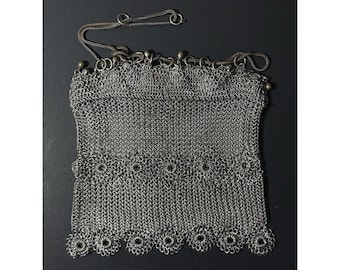 Antique Art Deco Metal Mesh Flapper Purse
