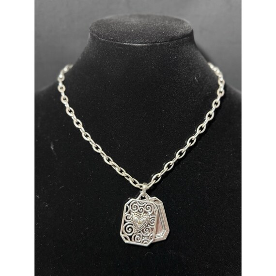 Brighton Silver Tone Picture Frame Pendant Necklace