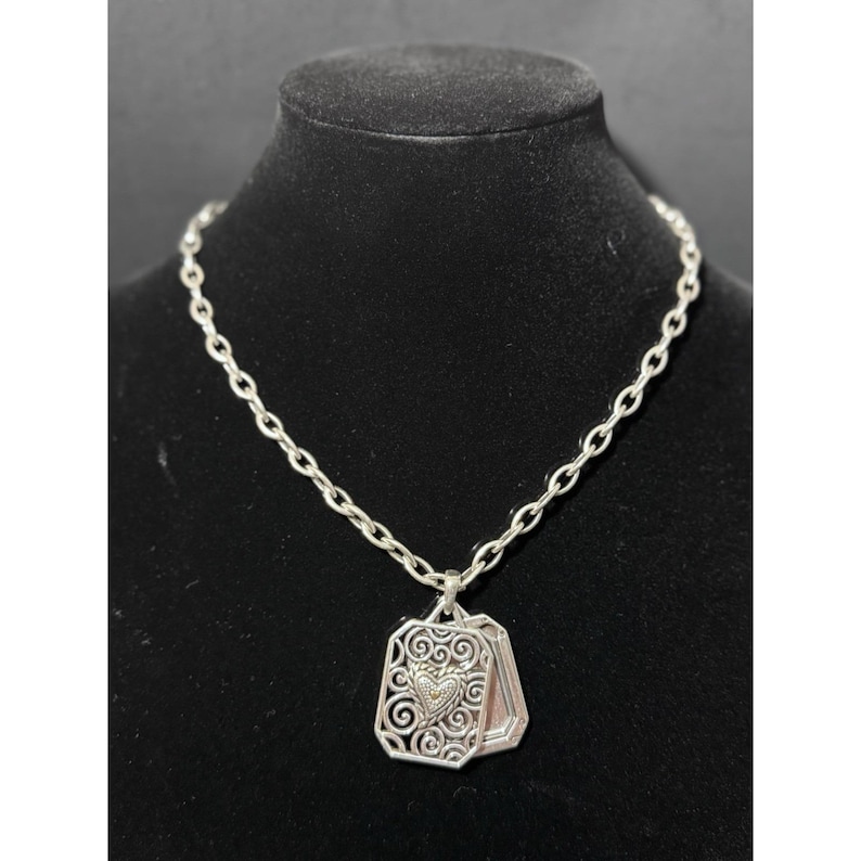 Brighton Silver Tone Picture Frame Pendant Necklace image 1