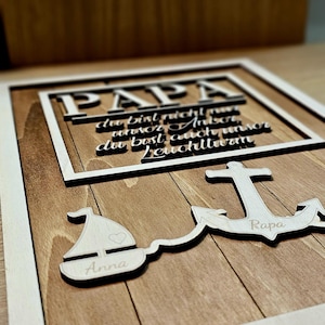 Papá eres, Día del Padre, Cumpleaños, Madera, Regalo, Corte láser, Archivo SVG, Xtool, Imágenes, Decoración de pared, Ancla, Faro, Marco, Papá