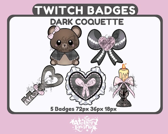 Coquette Sub Badges | Bit Badges | Youtube | Discord Roles | Channel Points | Cute Aesthetic Pink Girly Stream | Ready To Use