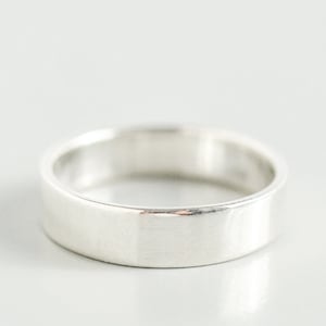 Solid Silver Band Ring for Women, Cigar Band Ring, Simple Ring, Wide Band Ring for Her, Thick Silver Ring Size 5 6 7 8 9 10, Thumb Ring image 2