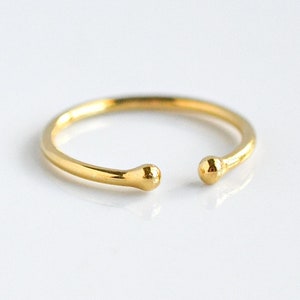 Gold Filled Double Ball Ring, Adjustable Rings for Women, Dainty Bubble Ring, Minimalist Open Ring, Gold Stacking Rings, Size 5 6 7 8 9 10