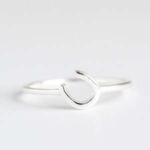 Puede incluir: Un anillo de plata con un dise&ntilde;o de herradura.
