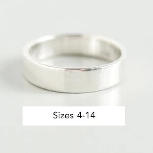 Solid Silver Band Ring for Women, Cigar Band Ring, Simple Ring, Wide Band Ring for Her, Thick Silver Ring Size 5 6 7 8 9 10, Thumb Ring image 1