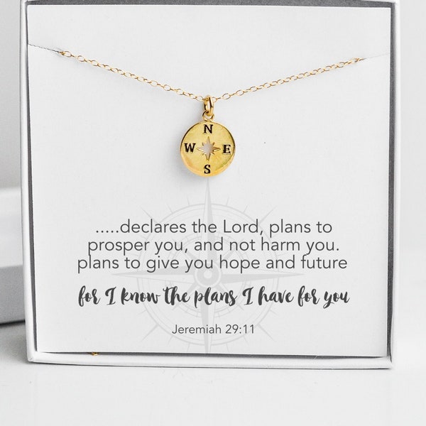 I Know the Plans I Have for You, Jeremiah 29:11 Bible Verse Necklace, Christian Gifts for Women, Graduation Gift or Baptism Gift for Women