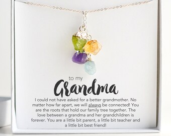 Aangepaste oma birthstone ketting, gepersonaliseerde geschenken voor oma, Gigi ketting, oma moederdag cadeau, grootmoeder ketting birthstone