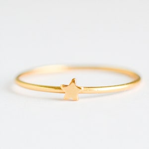 Gold Star Ring, Celestial Ring, Dainty Stackable Rings Set, Thin Gold Star Ring, Sizes 5 6 7 8 9 10