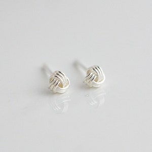 Sterling Silver Knot Stud Earrings, Tiny Stud Earrings, Minimalist Stud Earrings, Stud Earrings for Women, Hypoallergenic Studs