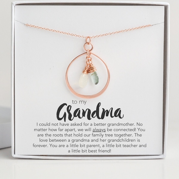 Personalized Grandma Necklace Birthstone, Custom Grandma Gift from Grandkid, Grandma Christmas Gift Idea, Grandma Jewelry Gift, Nana Gift