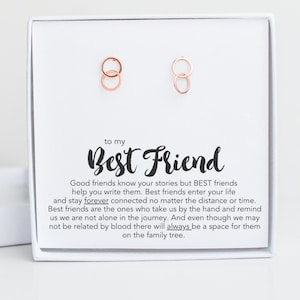 Best Friend Gift for Birthday, Graduation or Christmas, Long Distance Friendship Gift, Gift Idea for Friend Female, Rose Gold BFF Jewelry