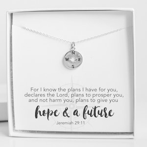 Ich kenne die Pläne, die ich für Sie habe, Jeremia 29:11 Bibel-Vers-Halskette, christliche Geschenke für Frauen, Taufgeschenk oder Abschlussgeschenk für Frauen