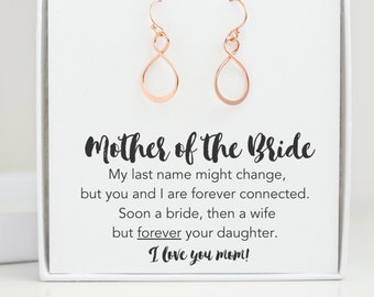 Mother of the Bride Gift from Daughter, Rose Gold Earrings, Mother of the Bride Jewelry from Bride Gift, Mom of Bride,  Mom from Bride Gifts