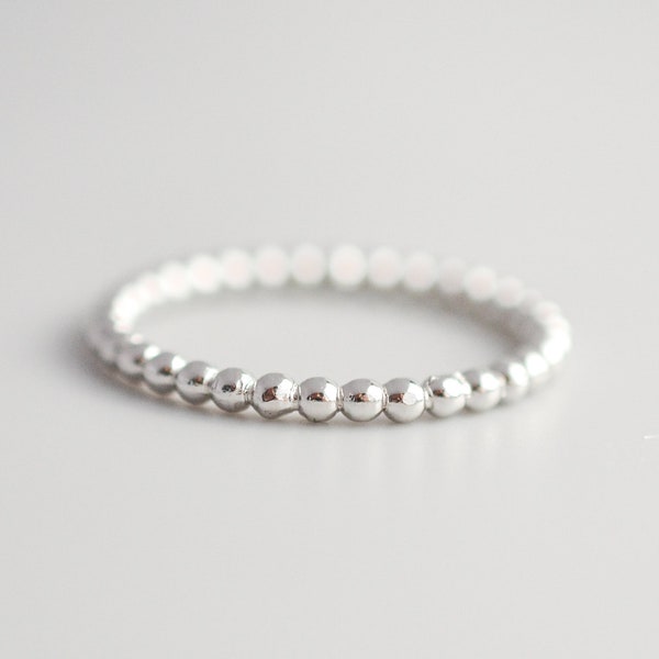 Sterling Silver Ball Bead Ring, Silver Bubble Ring, Beaded Rings for Women, Minimalist Dot Ring, Dainty Ring, Simple Ring Size 5 6 7 8 9 10