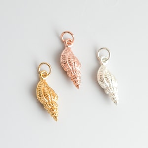 Sterling Silver, Gold Filled and Rose Gold Sea Shell Charm, Ocean Charm, Add a Charm on Necklace or Bracelet, Tiny Charm, Small Add on Charm
