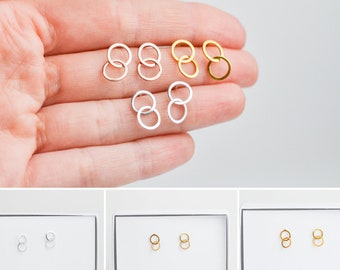 Rose Gold, Gold Filled or Sterling Silver Stud Earrings, Geometric Dainty Minimalist Earrings Bridesmaid, Tiny Stud Earrings for Young Girls